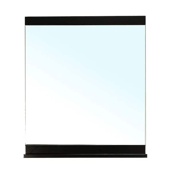 Bellaterra Home Clogher 37 In L X 28 In W Solid Wood Frame Wall Mirror In Black 203131 Mirror B The Home Depot