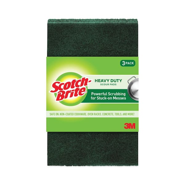 Scotch-Brite 3.8 in. W x 6 in. L Green Heavy-Duty Scour Pad Sponge