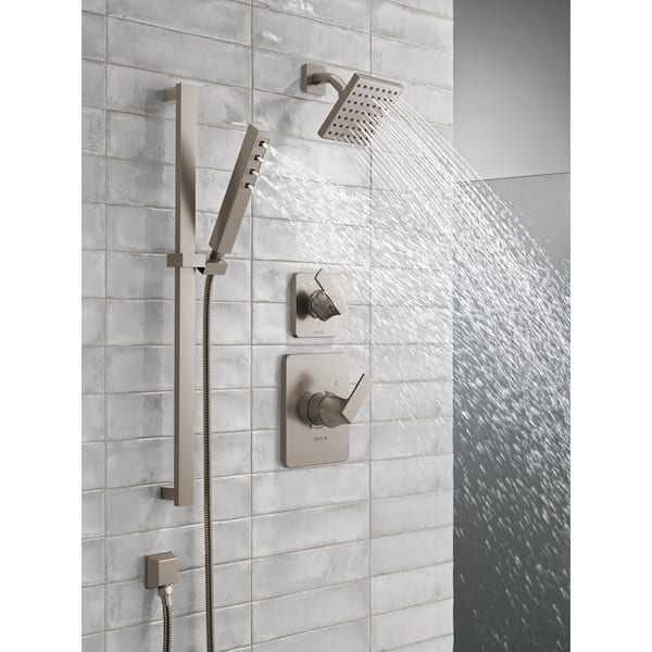 Velum 2-Spray Dual Wall Mount Fixed and Handheld Shower Head 1.75 GPM in Stainless