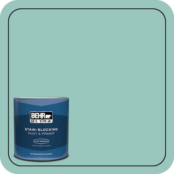 BEHR ULTRA 1 qt. #490D-4 Eucalyptus Leaf Extra Durable Satin Enamel Interior Paint & Primer