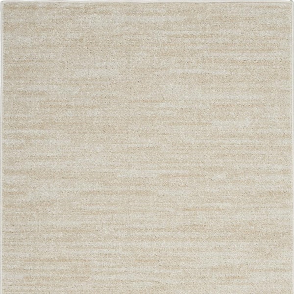 Charlie Ivory and Beige Solid Color 2 ft. x 4 ft. Indoor/Outdoor Runner Rug