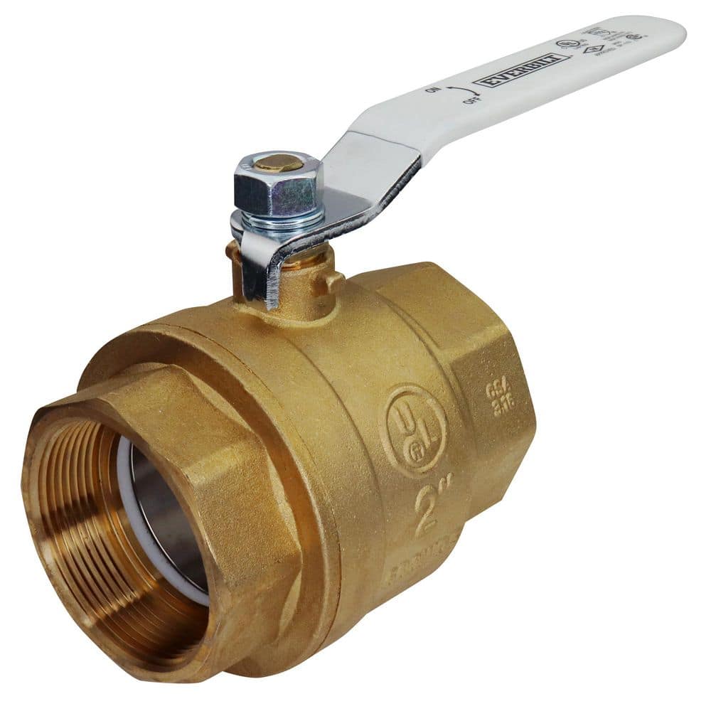 Everbilt - 2 in. FNPT x 2 in. FNPT Lead Free Brass Full Port Lead Free Brass Threaded Ball Valve