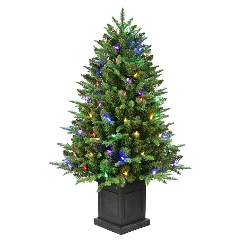 40 in. Pre-Lit Fraser Fir Potted Artificial Christmas Tree with 100 Multi-Color LED Lights price history on PriceWatchPro