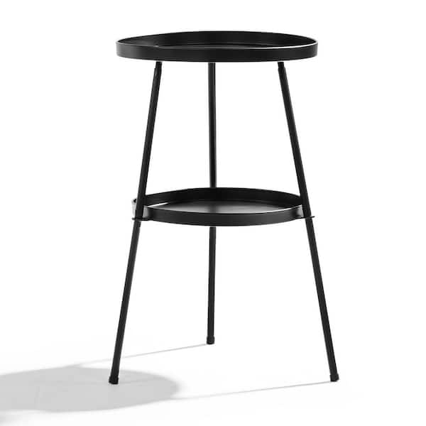 Patio Black Metal Side Table