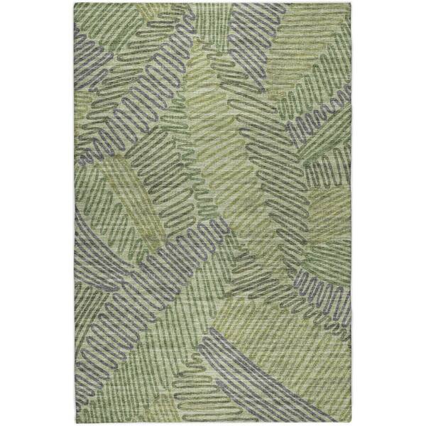 Dream Shag Premium Machine Washable Abstract ADS117 Green 9 ft. x 12 ft. Area Rug