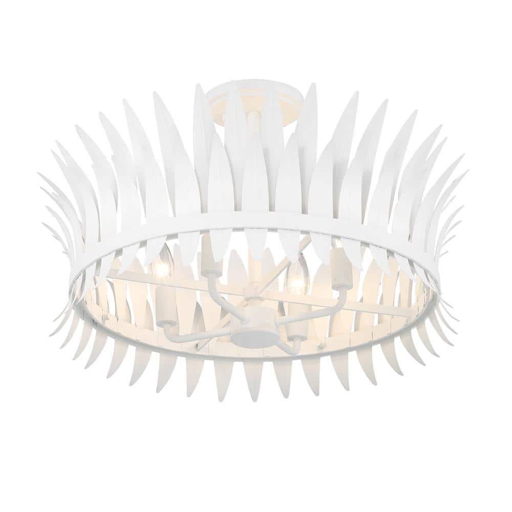 Ensley Bisque White 4-Light Semi-Flush Mount Ceiling Fixture