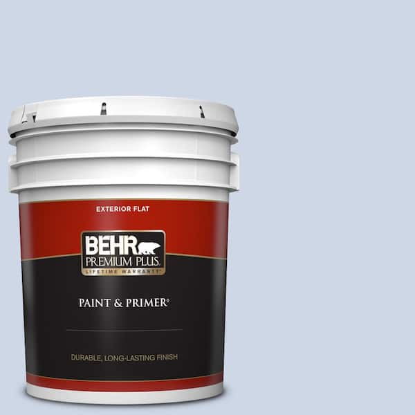 BEHR PREMIUM PLUS 5 gal. #590A-2 Monet Lily Flat Exterior Paint & Primer