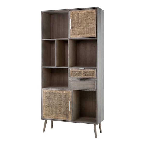 A & B Home Gray Wooden Accent Cabinet 14.6 in. L x 35.4 in. W x 74.4 in. H