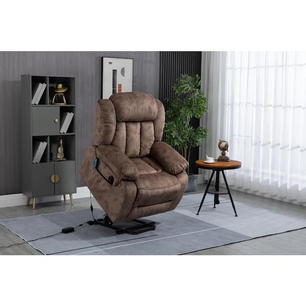 Brown Fabric Recliners Lift Chair Relax Sofa Chair Recliners for Elderly with USB