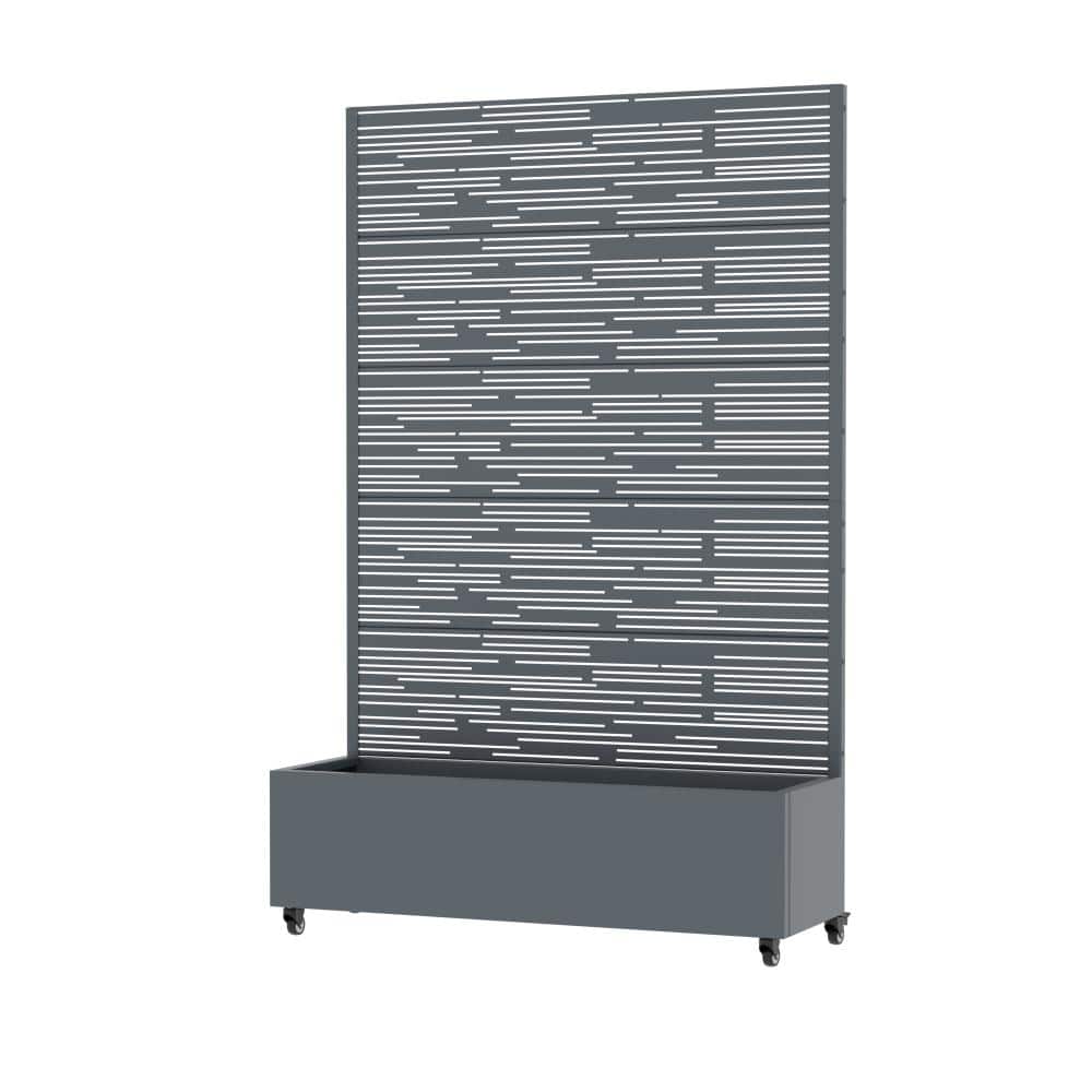 72 in. H x 47 in. W Cambrian Gray Metal Planter Box Raised Garden Bed with Privacy Screen for Balcony Porch Yard price history on PriceWatchPro