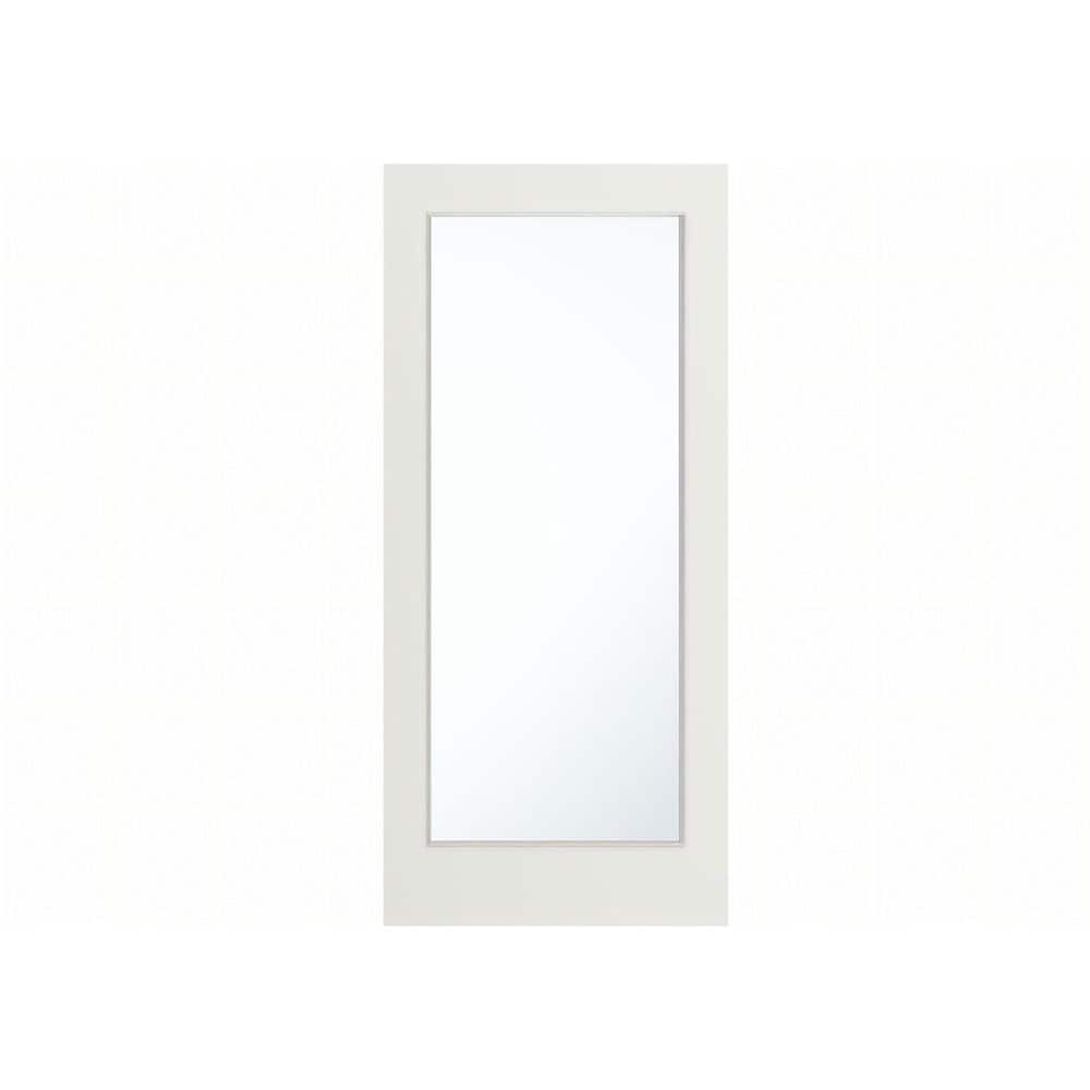 Topa 42 in. x 79 in. Modern Universal/Reversible Handing Full Lite Clear Glass White Primed Fiberglass Front Door Slab price history on PriceWatchPro