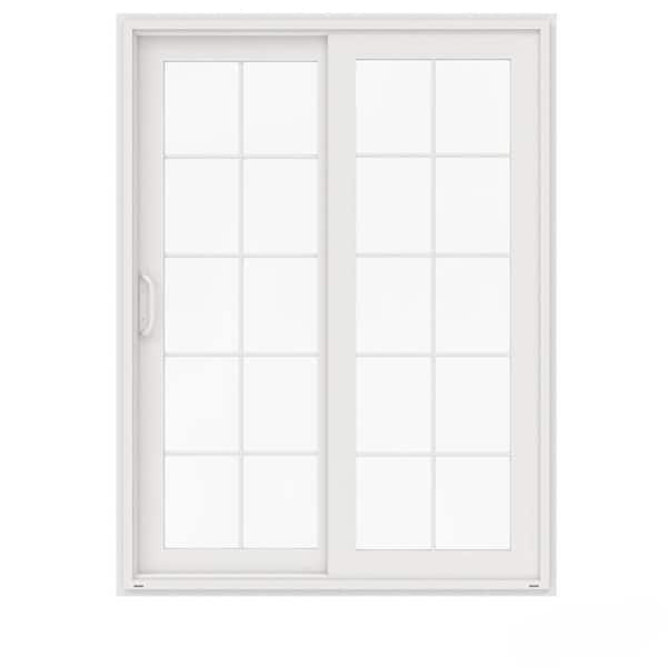 JELD-WEN 60 in. x 80 in. V-4500 White Vinyl Left-Hand 10 Lite Sliding Patio Door
