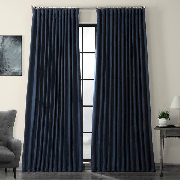 Exclusive Fabrics Furnishings Indigo, Do You Double Width Curtains For Living Room