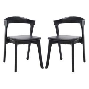 Brylie Black 18.5 in. Wood Dining Chair Set of 2