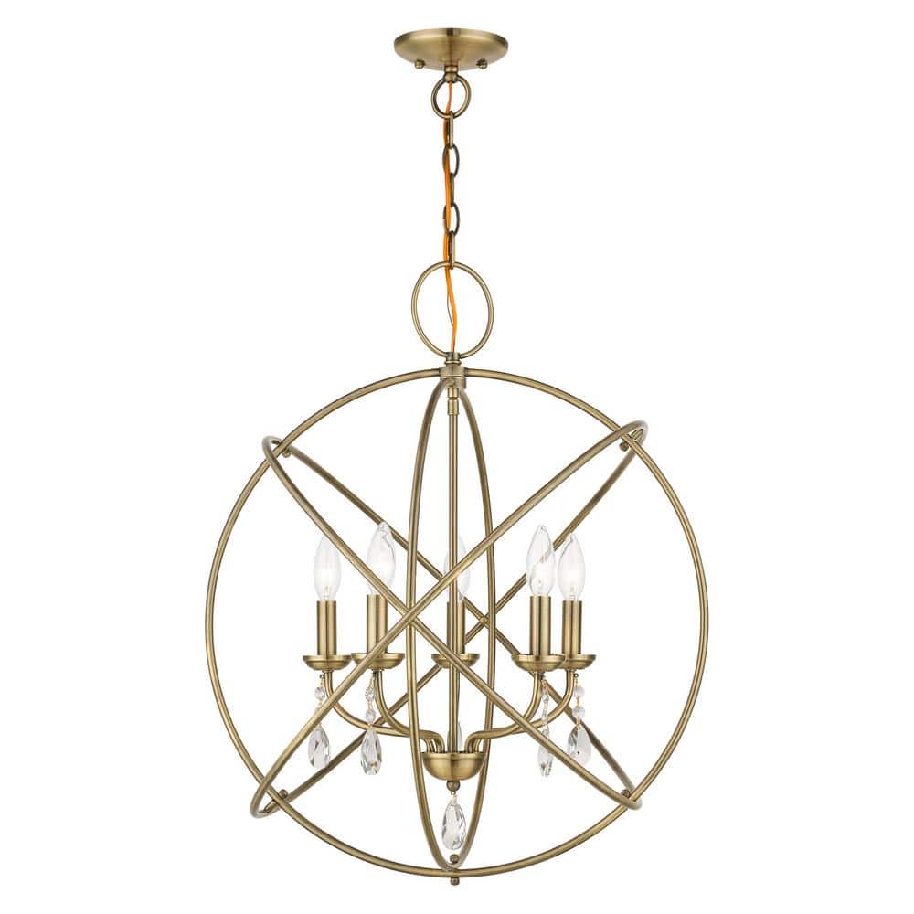 Cahill 5-Light Antique Brass Chandelier with Crystals price history on PriceWatchPro