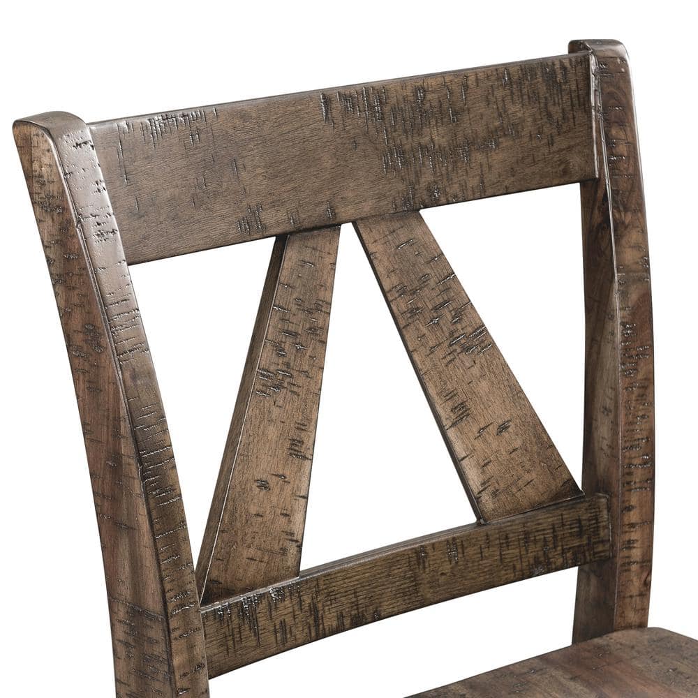 Flynn 30" Dark Walnut Rustic Wood Bar Stool Set