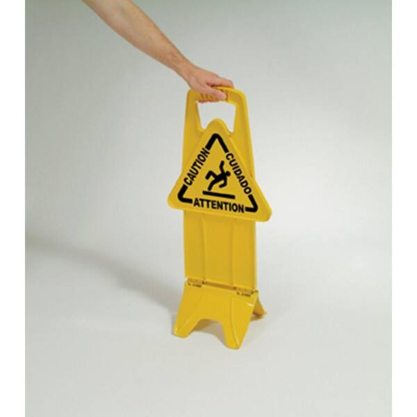 "Caution Wet Floor" Imprinted Spanish Rubbermaid Commercial Floor Safety Sign
