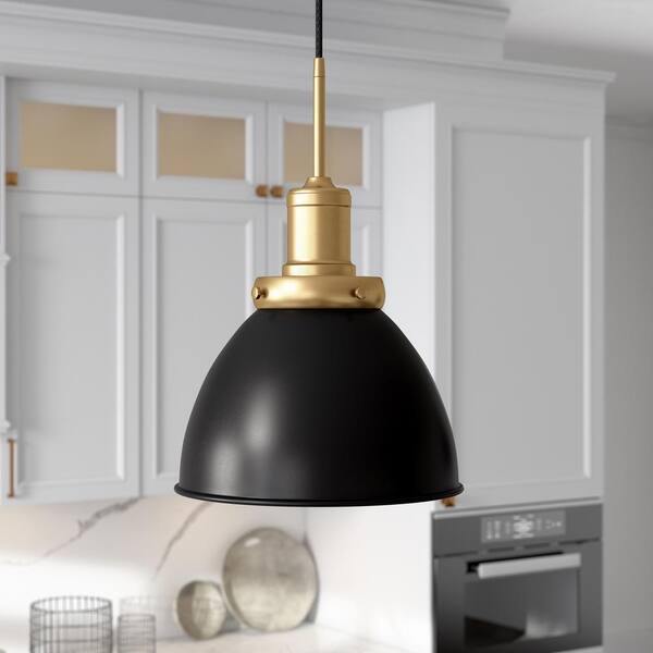 Brass Pendant with Metal Shade 