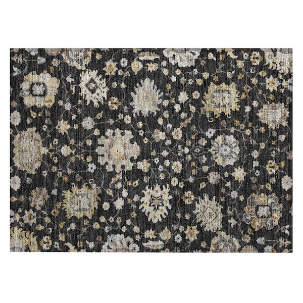 Chantille Machine Washable Indoor/Outdoor Abstract ACN2930 Black 3 ft. x 4 ft. Area Rug