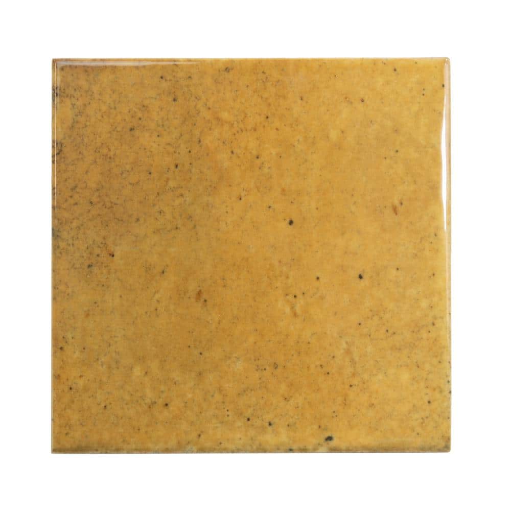Antiek 4'' x 4'' Glossy Honey Orange Ceramic Tile