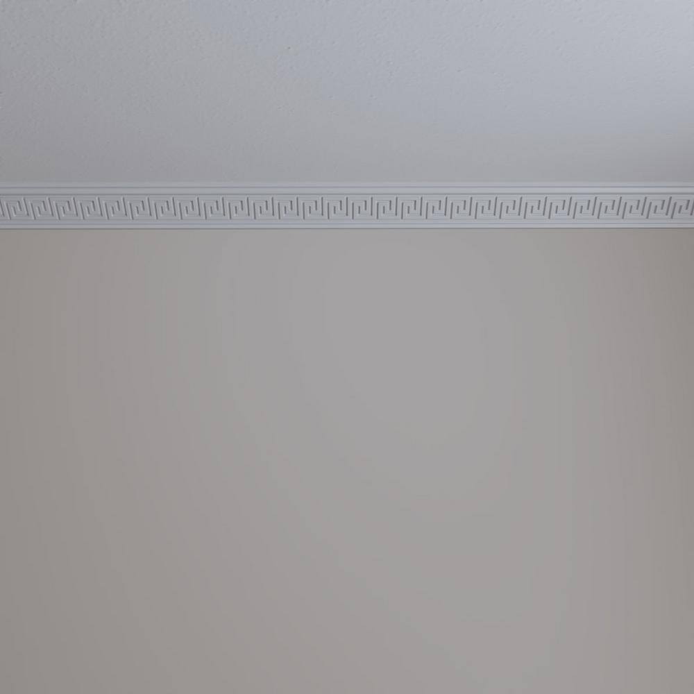 Primed White Geometric Polyurethane Crown Moulding Sample
