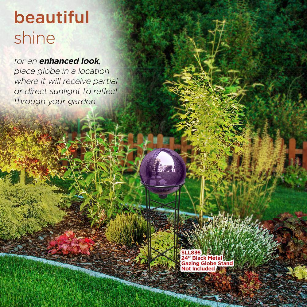 10" Electric Purple Blown Glass Gazing Globe