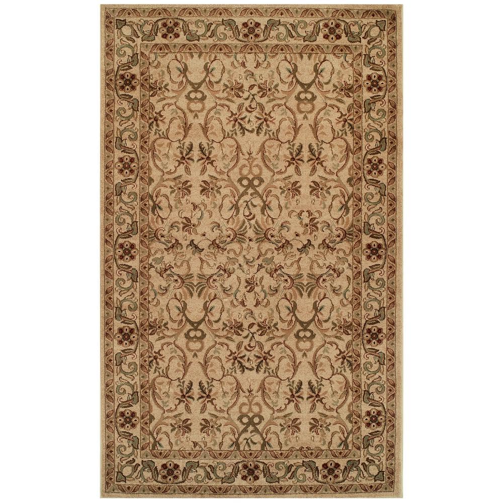 Heritage Ivory 4 ft. x 6 ft. Floral Scroll Polypropylene Area Rug product image for price tracking