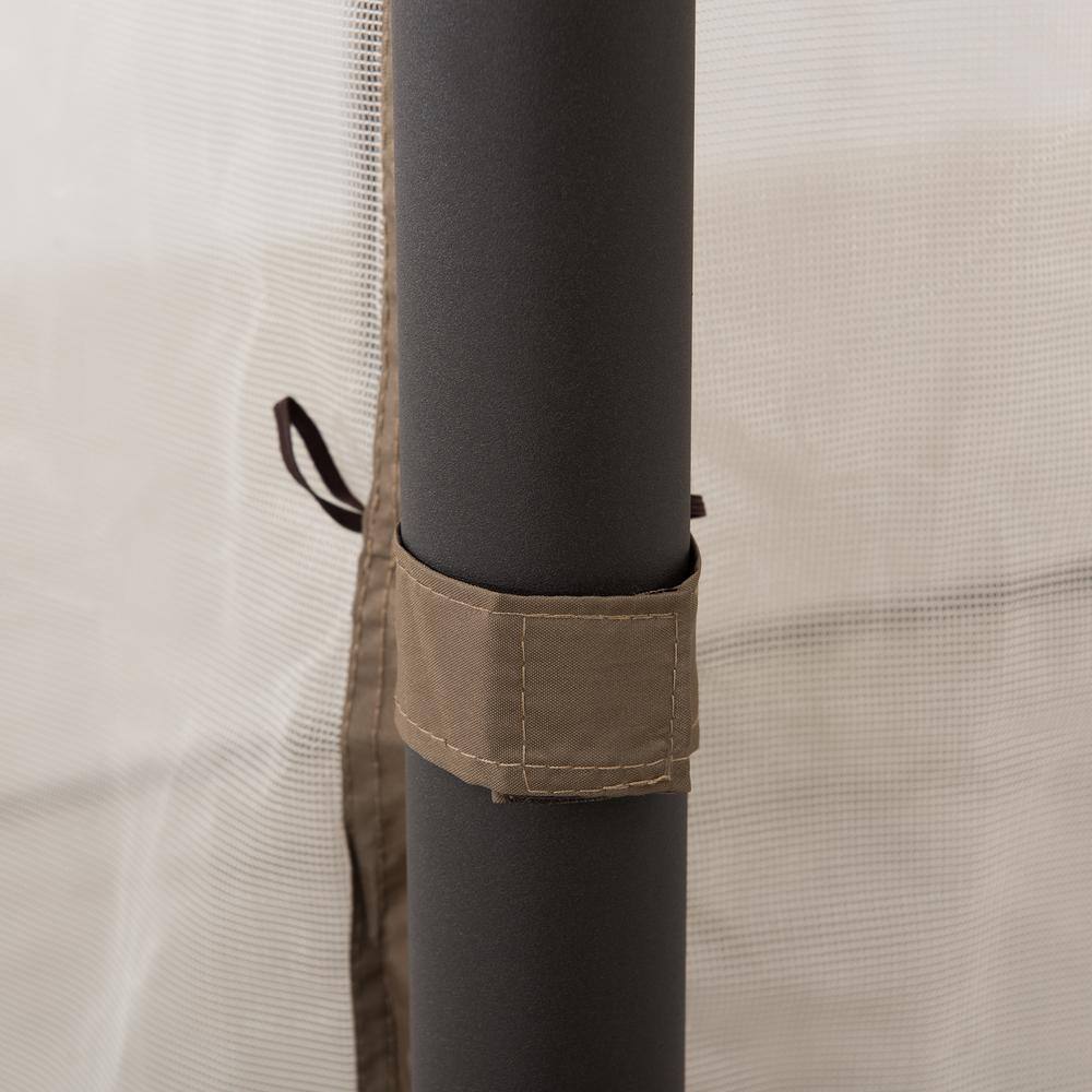 Beige Polyester Mosquito Netting for 9.5x9.5 ft Gazebo