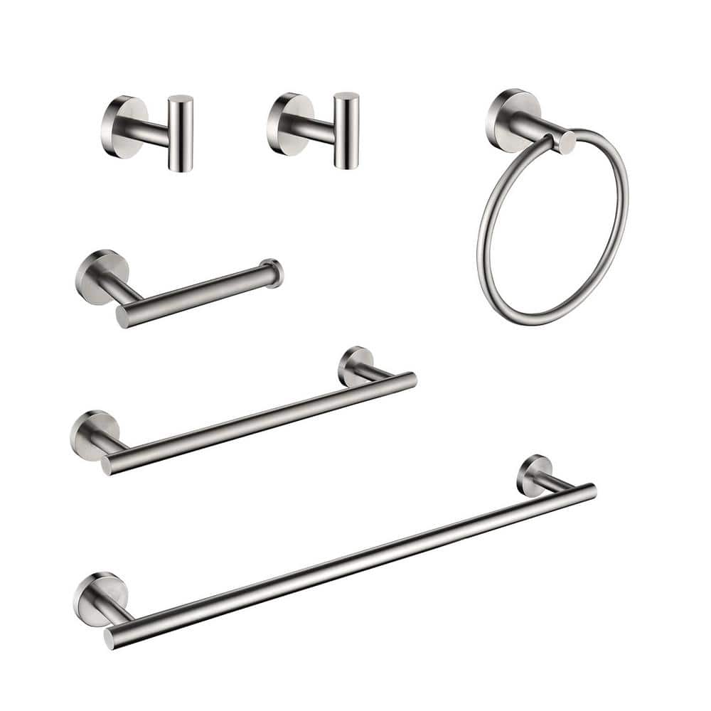 6-Piece Round Bath Hardware Set with Mounting Hardware in Brushed Nickel price history on PriceWatchPro