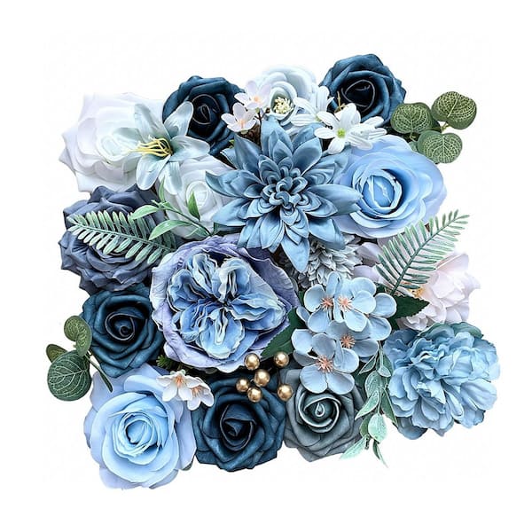 Blue Roses Artificial Flowers Blue Fake Flower PUB5D677U - The