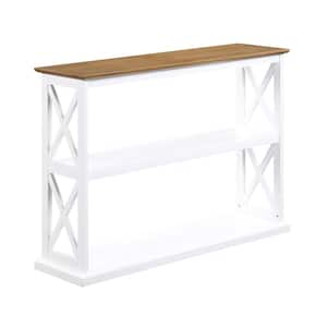 Coventry 42 in. L Driftwood/White Rectangle Wood Console Table with Shelves