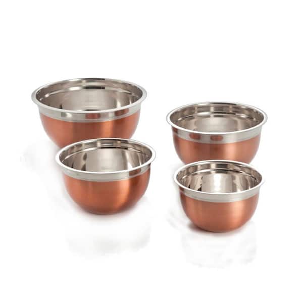 ExcelSteel 4-Piece Stainless Steel Mixing Bowls with Copper Finish