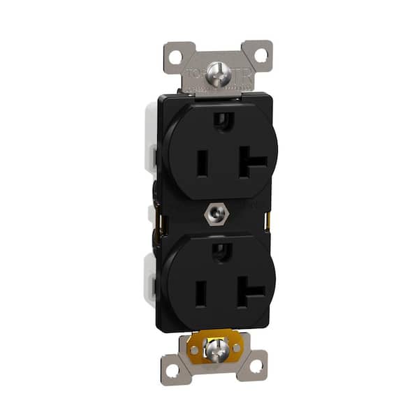 X Series 20 Amp 125-Volt Tamper Resistant Heavy-Duty Indoor Duplex Outlet Back Wire Matte Black