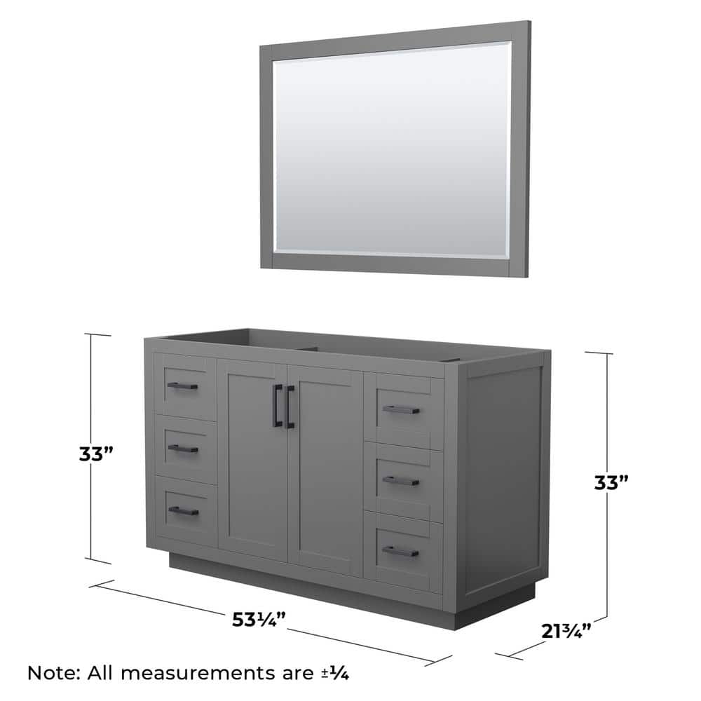 Miranda 54" Contemporary Gray and Black Bathroom Vanity