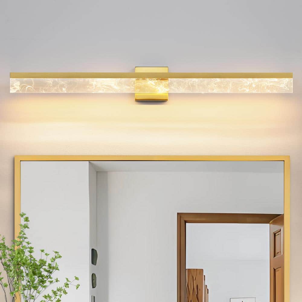 39 in. 1-Light Bathroom Modern Light Fixture Gold LED Vanity Light Bar 28W Wall Sconce with 3000K Warm Light price history on PriceWatchPro