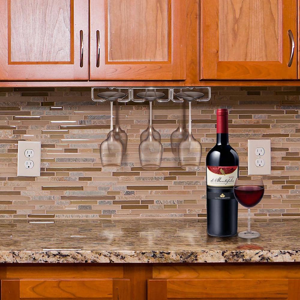 Chrome Under-Cabinet Wine Glass Rack and Stemware Holder