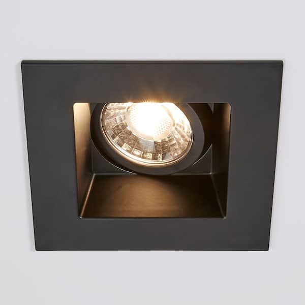 Maxxima 4 in. Square Recessed Anti-Glare LED Gimbal Downlight