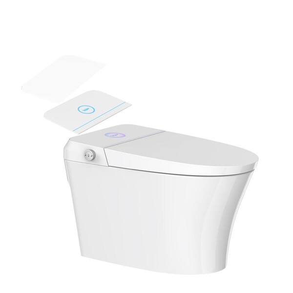 WELLFOR Elongated Dual Flush Smart Bidet Toilet with Heated Seat – White