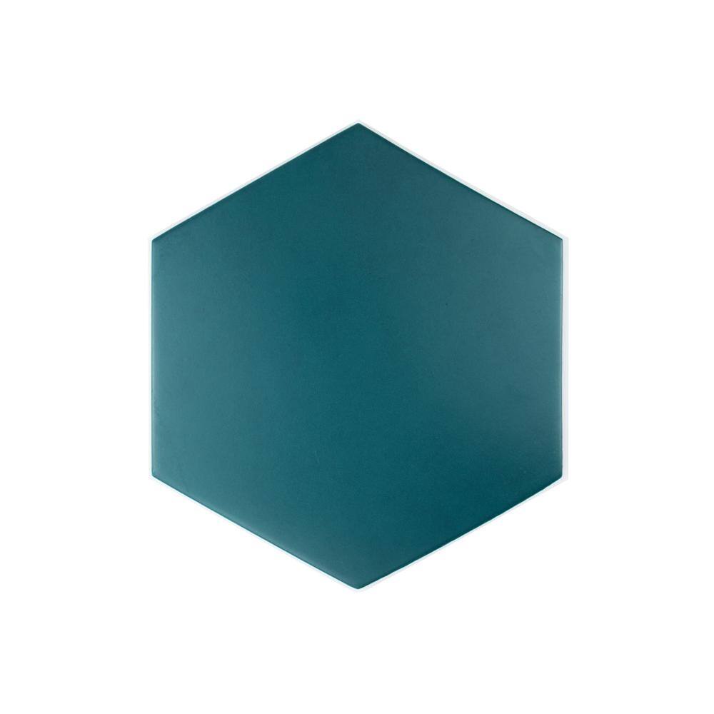Blue Matte 9x10 Hexagon Porcelain Tile