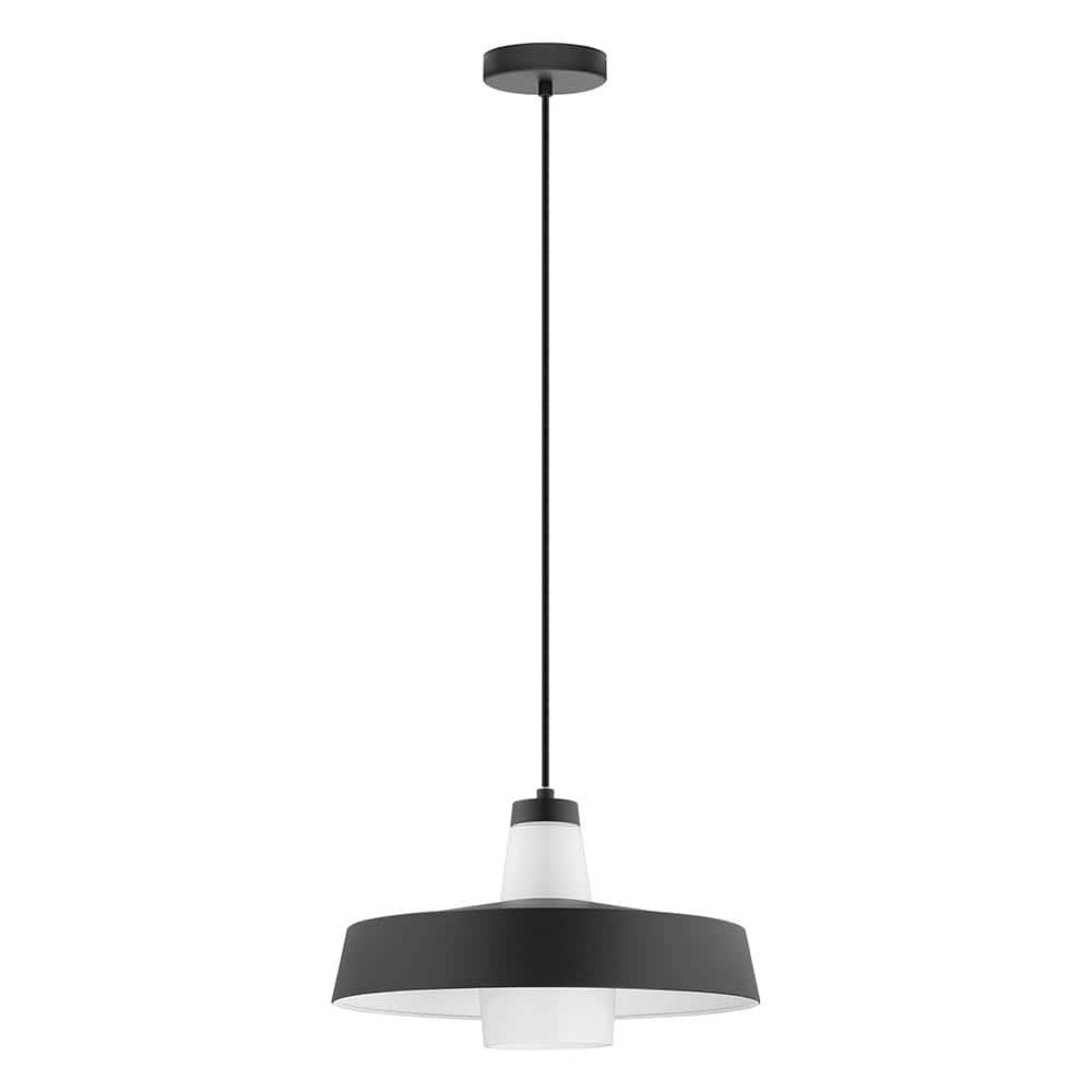 Tabanera 14.37 in. W x 72 in. H 1-Light Black Pendant with Metal Shade