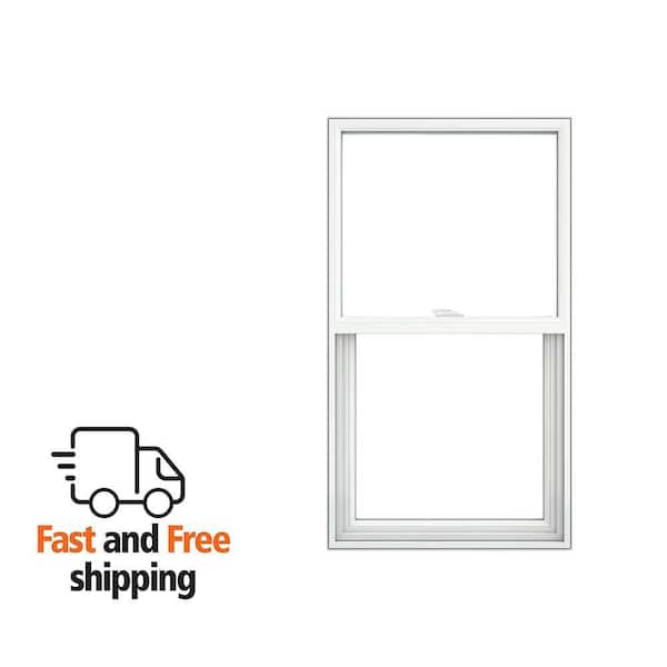 V-2500 Series 23.75 in. x 53.5 in. Single Hung Vinyl Low-E White Pocket Frame Replacement Tilt-In Window