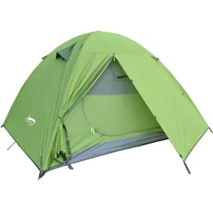 Backpacking 2-Person Polyester Camping Tent in Green
