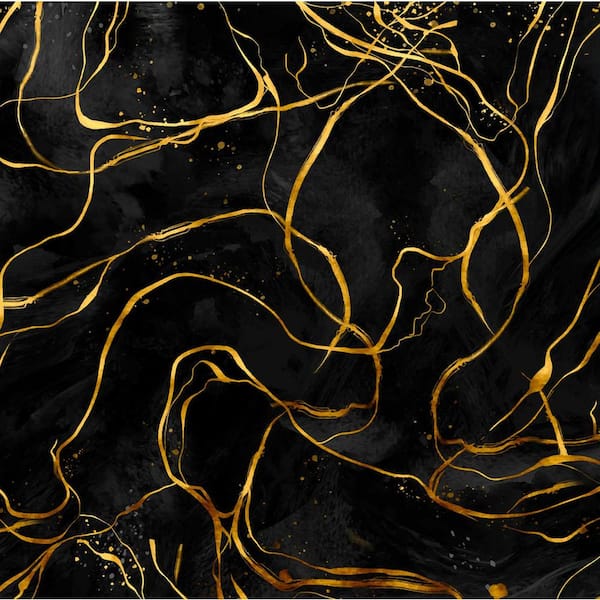 MI ALMA Gold and Black R35 7 in. x 7 in. Vinyl Peel and Stick Tile (24 Tiles, 8.17 sq. ft./Pack)