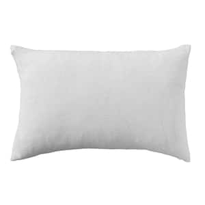 Ivory Color Stonewashed Polyester Lumbar 24 in. x 16 in. Throw Pillow