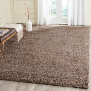 Laguna Shag Taupe 7 ft. x 7 ft. Square Solid Area Rug