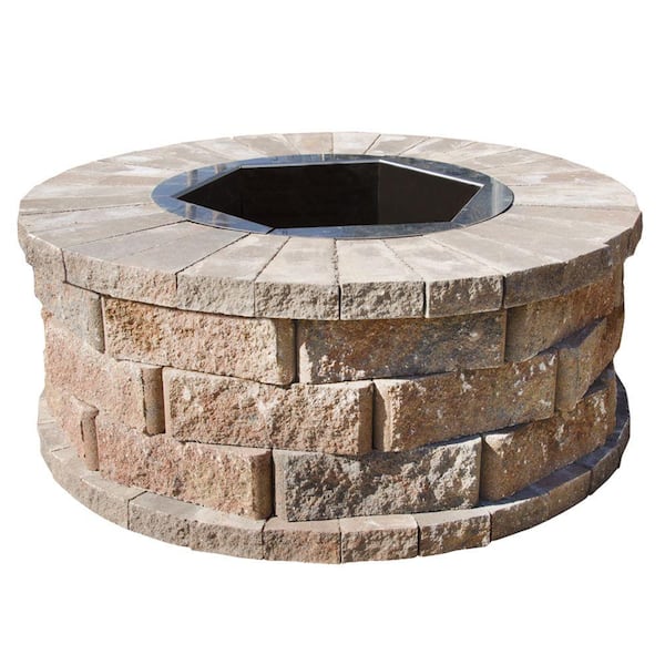 Pavestone 40 In W X 16 H Rockwall, Home Depot Stone Fire Pit Kit