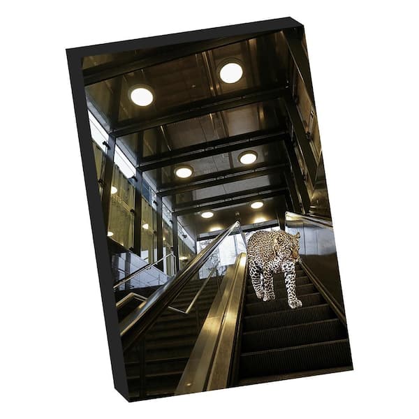 VENICE BEACH Collections Leopard on the Mall Escalator by Grotto Studios 1 Piece Unframed Graphic Print Animal Poster Art Print 36 in. x 24 in.