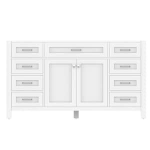 Norwalk 60 in. W x 21.5 in. D x 33.45 in. H Single Bath Vanity Cabinet without Top in White
