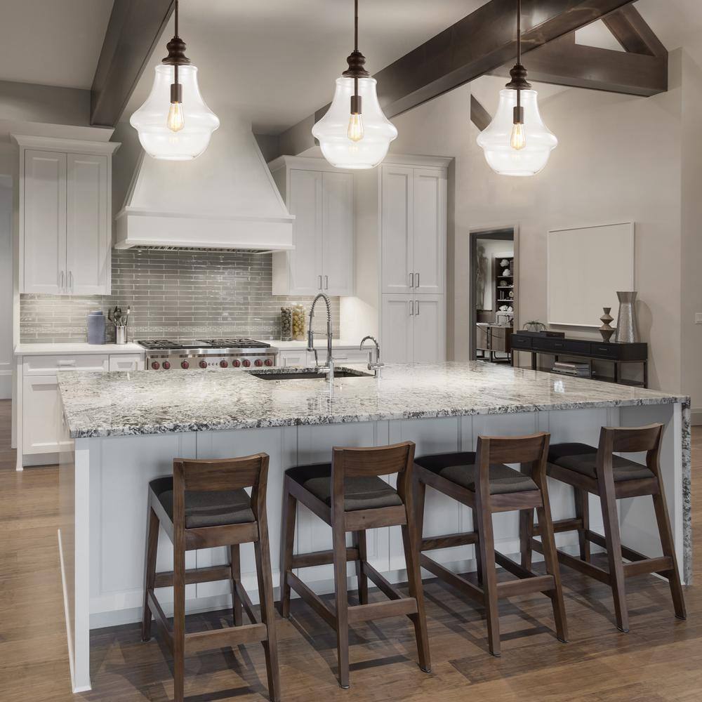 Adam 12" Oil Rubbed Bronze Farmhouse Glass LED Pendant