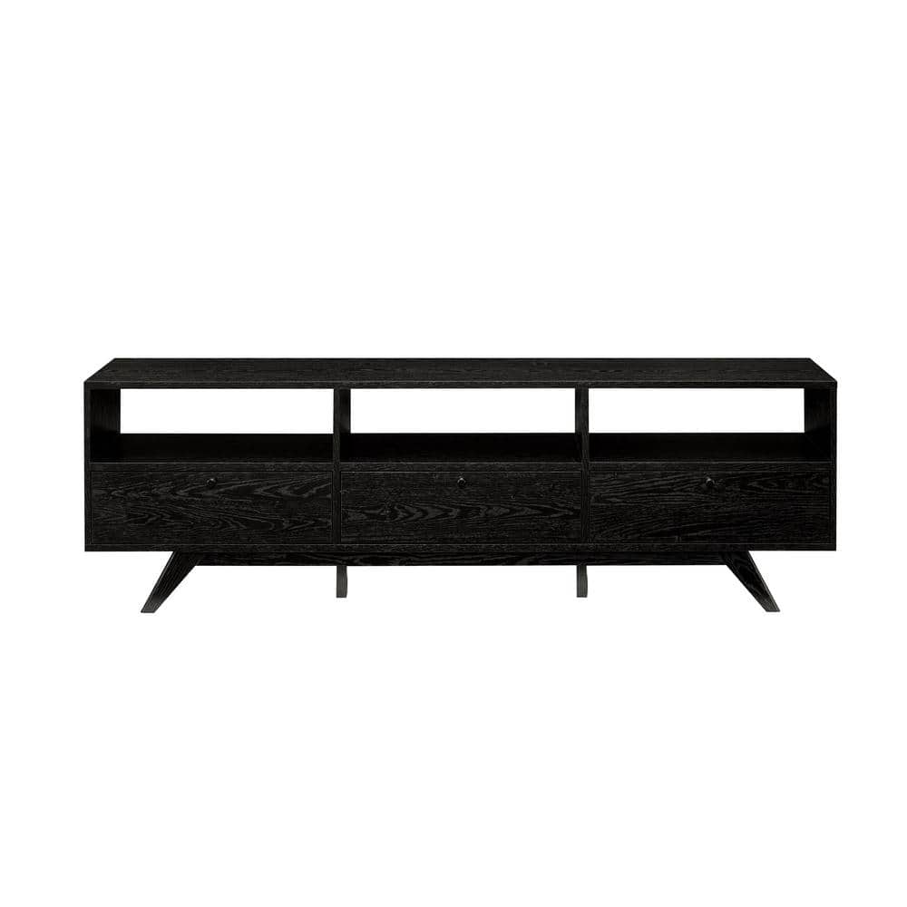 Natural Wood and Black Metal Modern End Table with Drawer